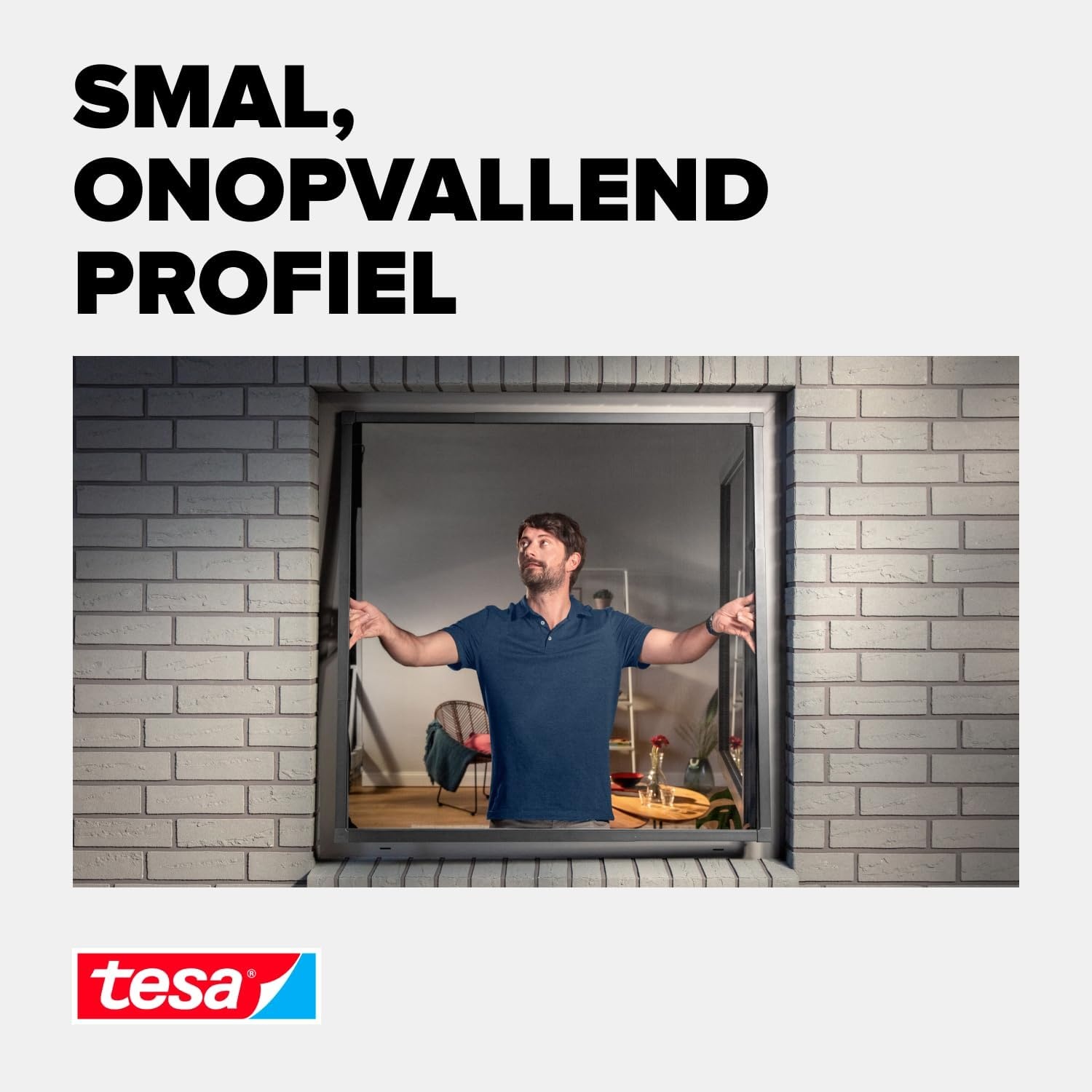 tesa Insect Stop FALT Vliegenhor voor Ramen - 80 tot 140 cm - Antraciet