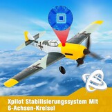 BF-109 RC vliegtuig, 2,4 GHz 4-CH op afstand bestuurbaar vliegtuig Warbird Aerobatics vliegtuig RTF met Xpilot gyroscoopsysteem voor volwassenen beginners