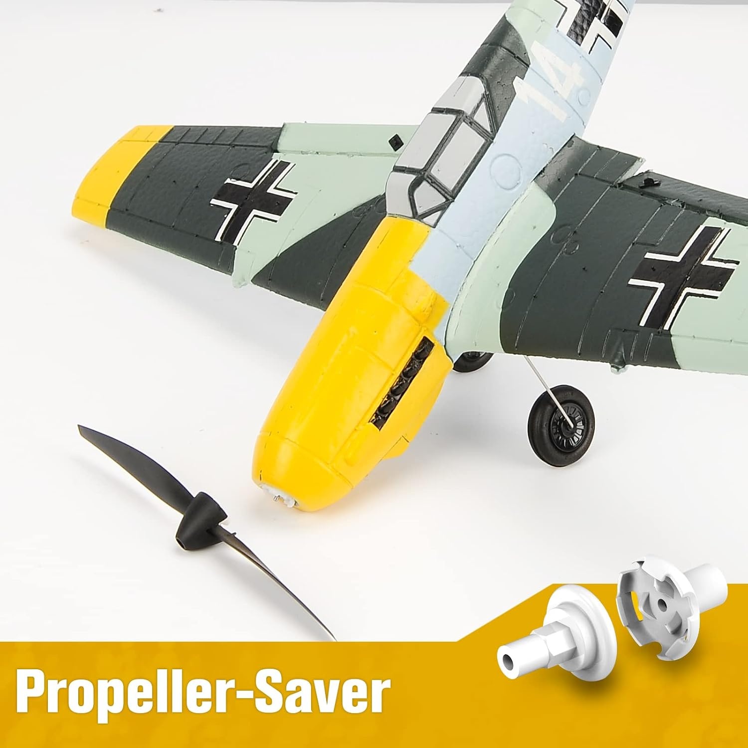 BF-109 RC vliegtuig, 2,4 GHz 4-CH op afstand bestuurbaar vliegtuig Warbird Aerobatics vliegtuig RTF met Xpilot gyroscoopsysteem voor volwassenen beginners