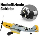 BF-109 RC vliegtuig, 2,4 GHz 4-CH op afstand bestuurbaar vliegtuig Warbird Aerobatics vliegtuig RTF met Xpilot gyroscoopsysteem voor volwassenen beginners
