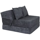 Opvouwbaar matras - 200x70x15cm - velvet dot - antraciet