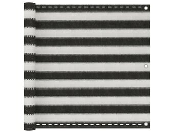 vidaXL Balkonscherm antraciet en wit 90x600 cm HDPE