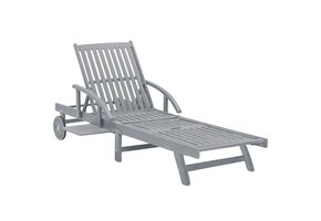 Ligbed Massief Acaciahout Grijs - 59% Korting