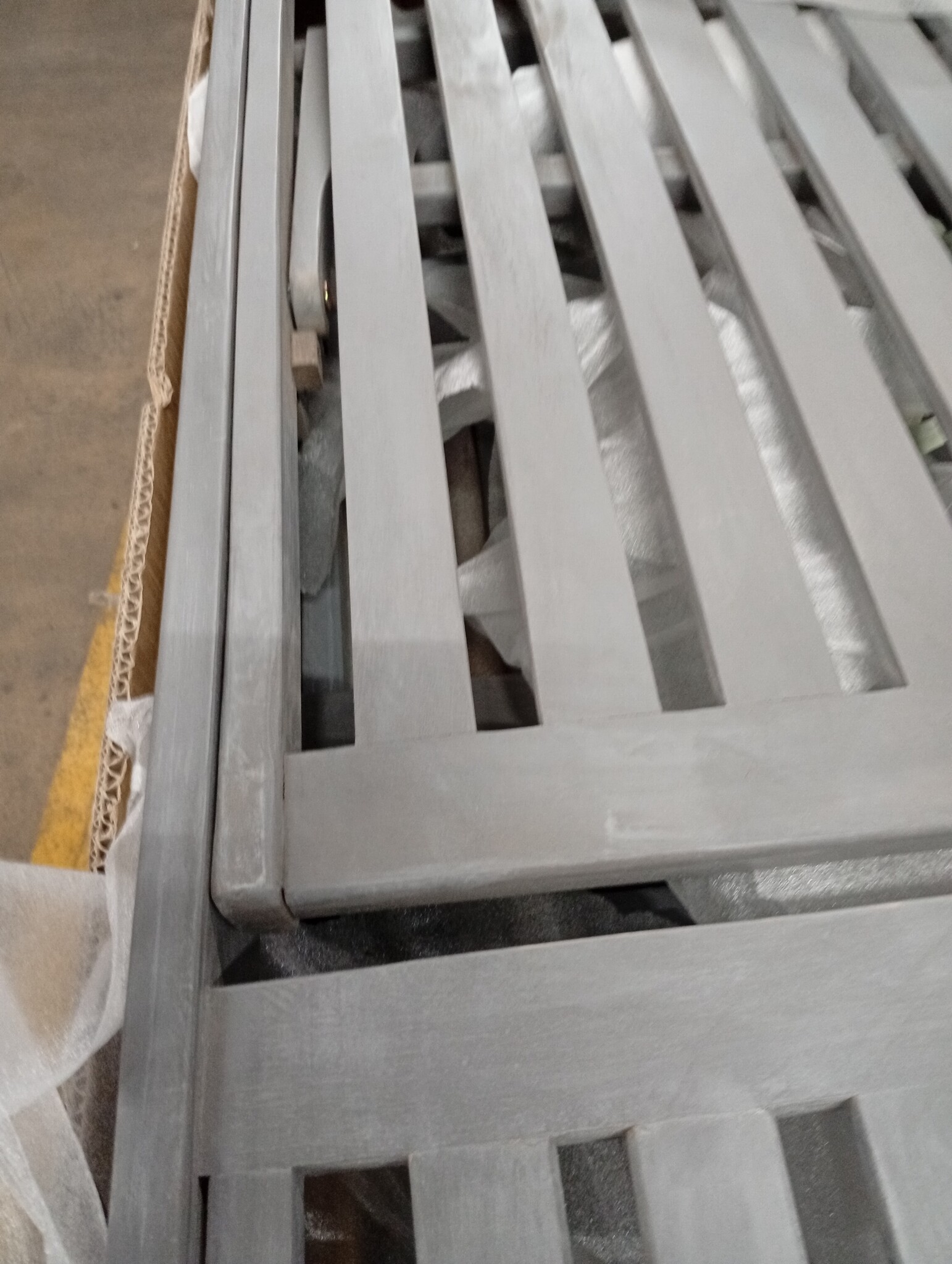 vidaXL Ligbed massief acaciahout grijs