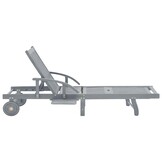 vidaXL Ligbed massief acaciahout grijs