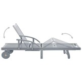 vidaXL Ligbed massief acaciahout grijs