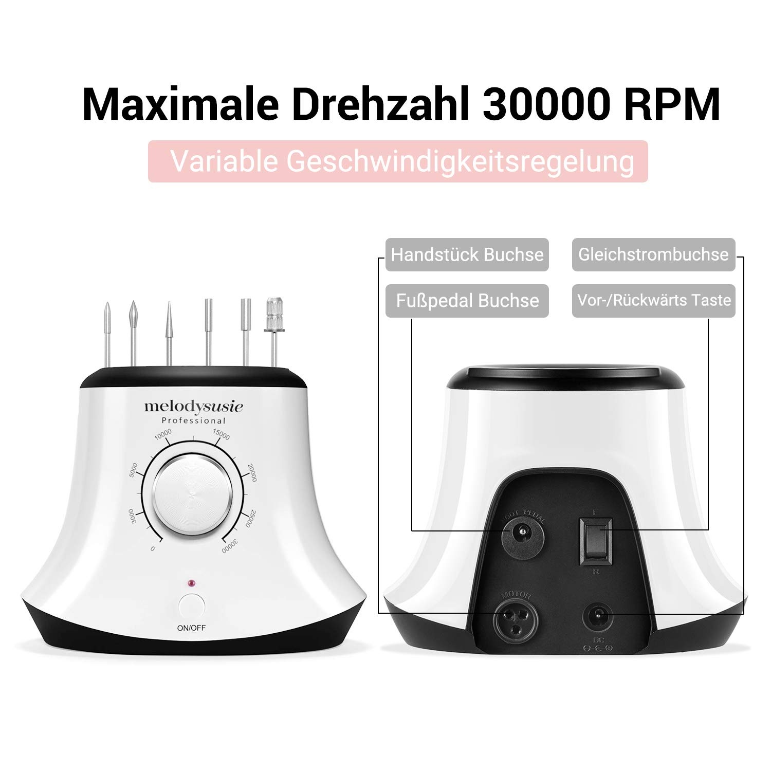 Elektrische Nagelfrees 30.000 RPM Wit | 33% Korting