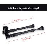Tactische Bipod voor Geweer | 8-10 Inch | Aluminium Zwart