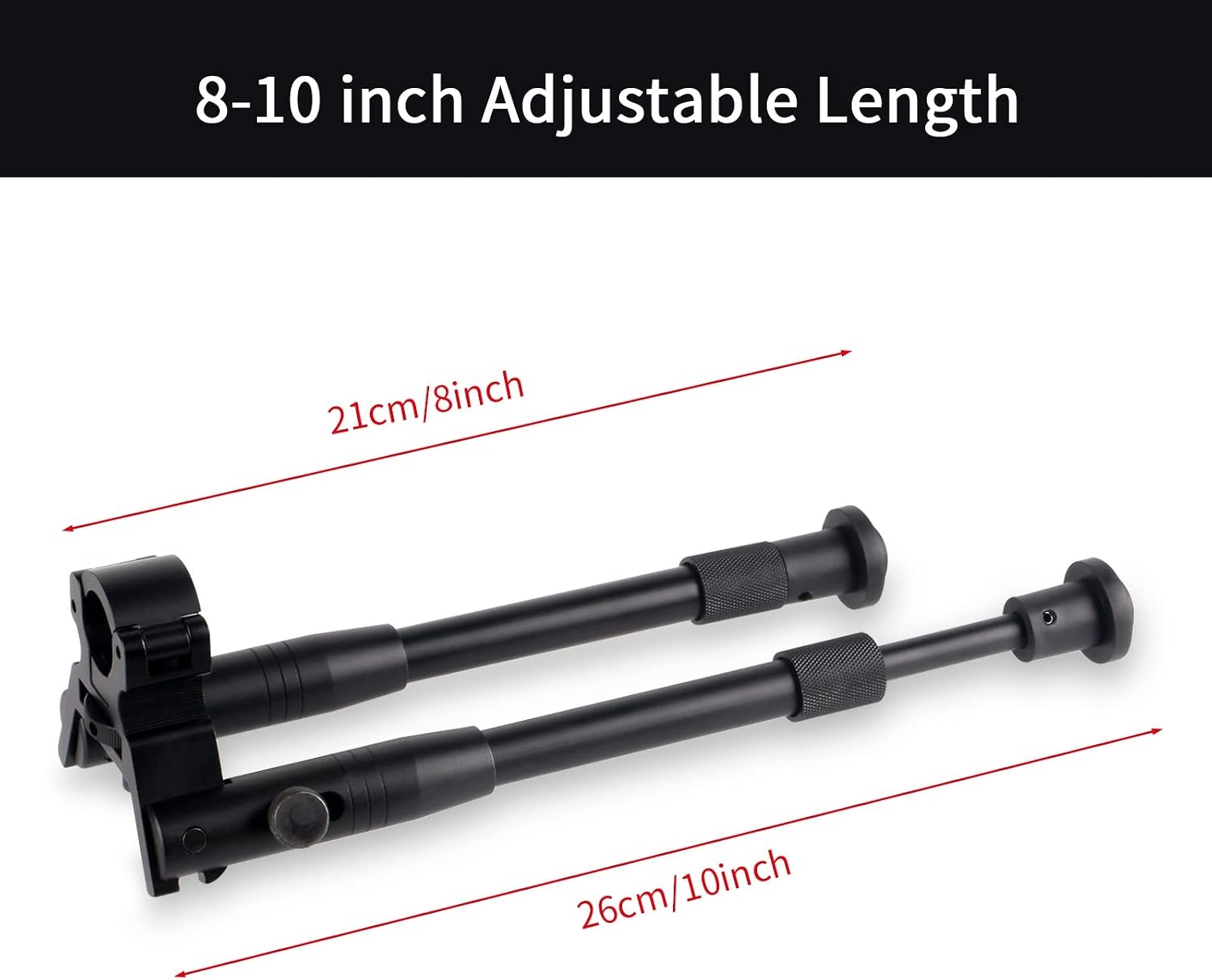 Tactische Bipod voor Geweer | 8-10 Inch | Aluminium Zwart