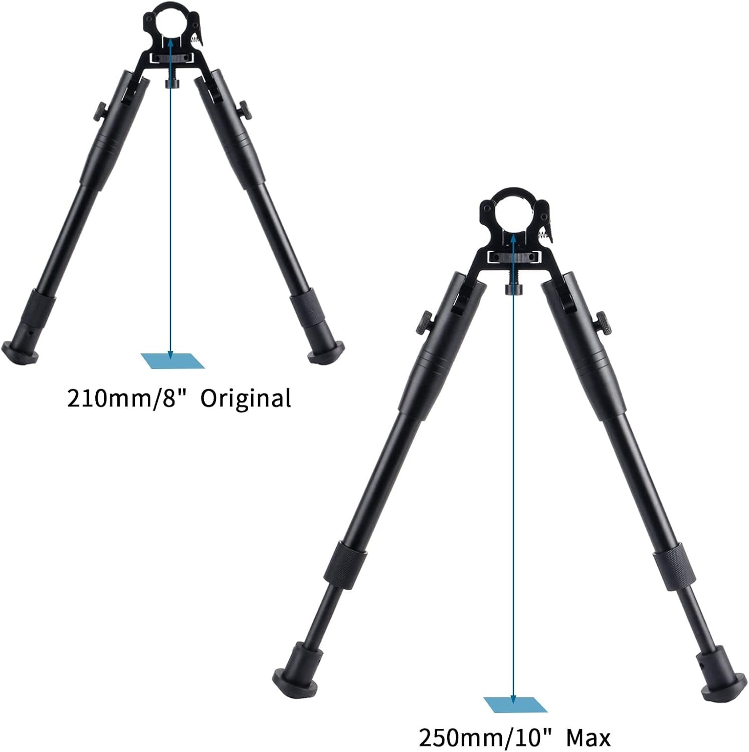 Tactische Bipod voor Geweer | 8-10 Inch | Aluminium Zwart
