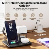 6-in-1 Draadloos Laadstation voor Samsung | 15W | Wekker & Nachtlampje | 32% Korting