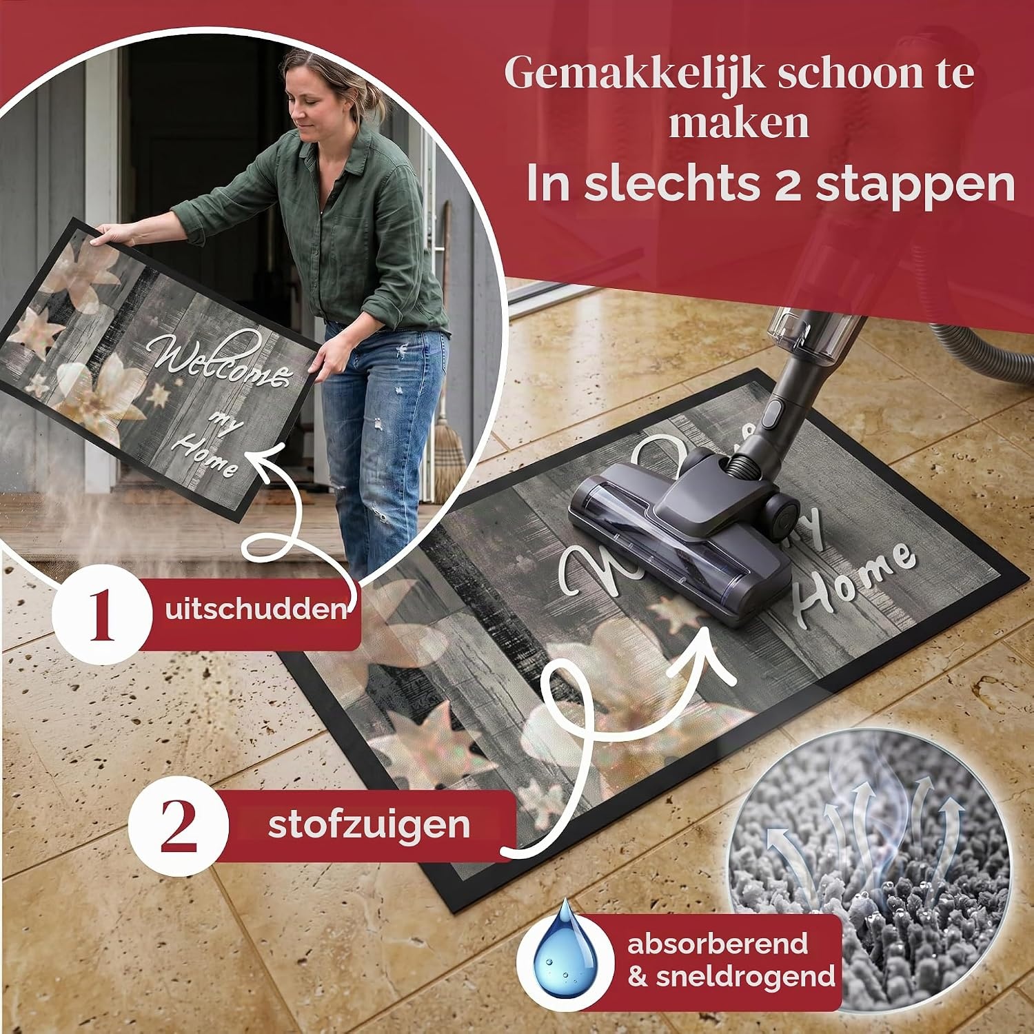Vuilopvangende Deurmat 40x60 cm - Antislip & Waterbestendig