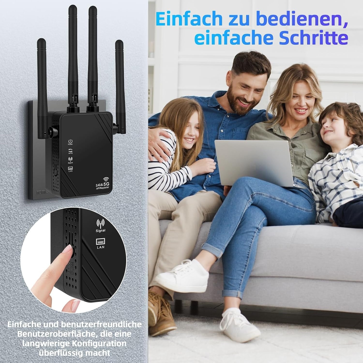 Wi-Fi Versterker Dual Band 1200 Mbps met 32% Korting
