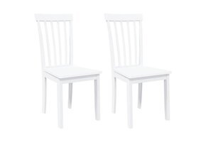 Eetkamerstoelen Massief Hout Rubber Wit (2 st.) - 54% Korting