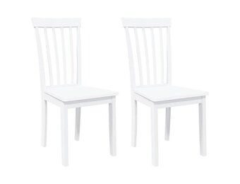 Eetkamerstoelen Massief Hout Rubber Wit (2 st.) - 54% Korting