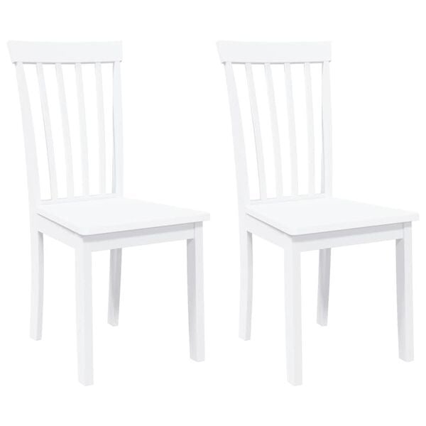 Eetkamerstoelen Massief Hout Rubber Wit (2 st.) - 54% Korting