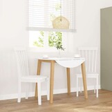 Eetkamerstoelen Massief Hout Rubber Wit (2 st.) - 54% Korting