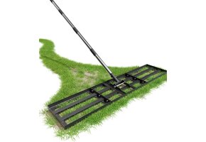 Gazon Egaliseerhark 114cm met Verstelbare RVS Steel - 34% Korting