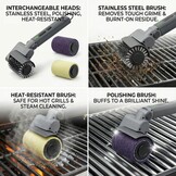 Mistcado Elektrische Grillborstel Lichtgrijs - 3-in-1 Draadloze BBQ Reiniger