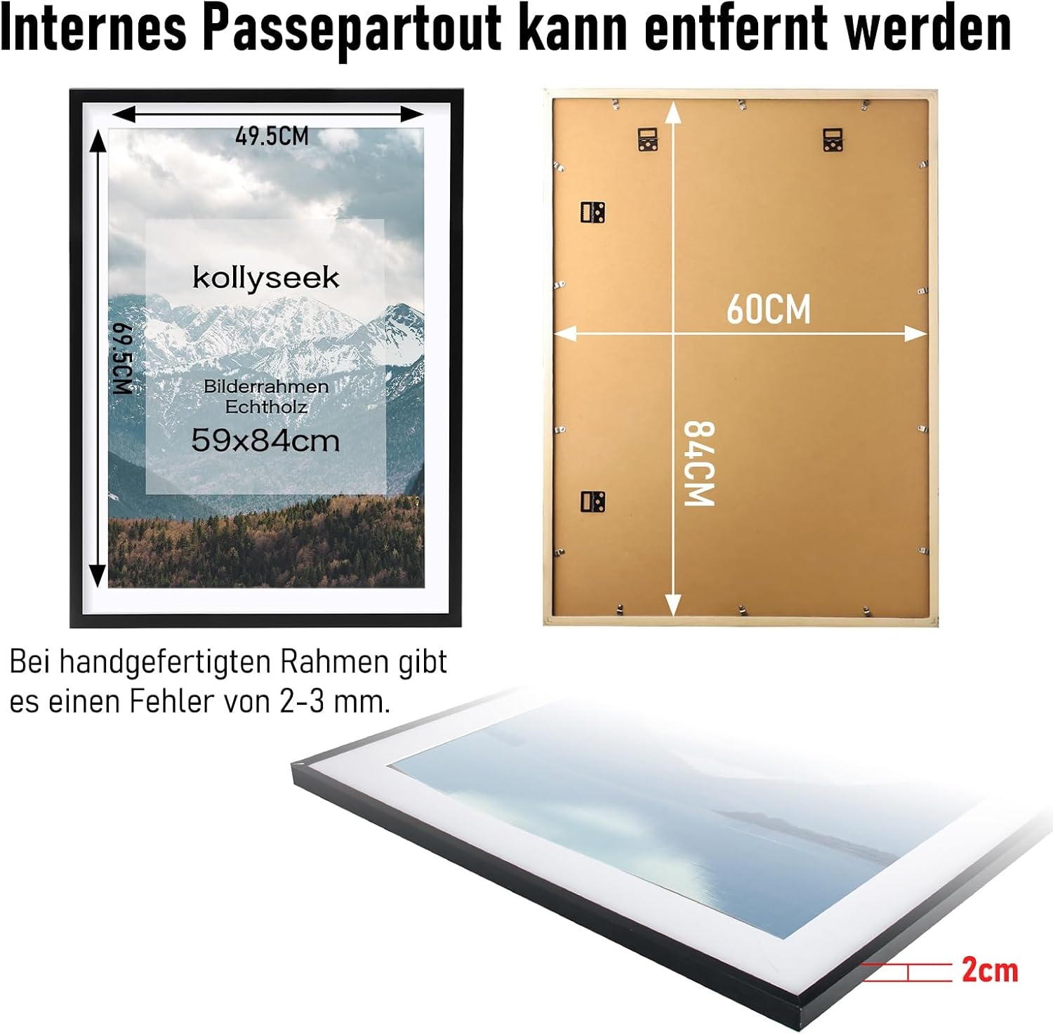 Fotolijst A1 Zwart Massief Hout | Krasbestendig Acrylglas | 51% Korting
