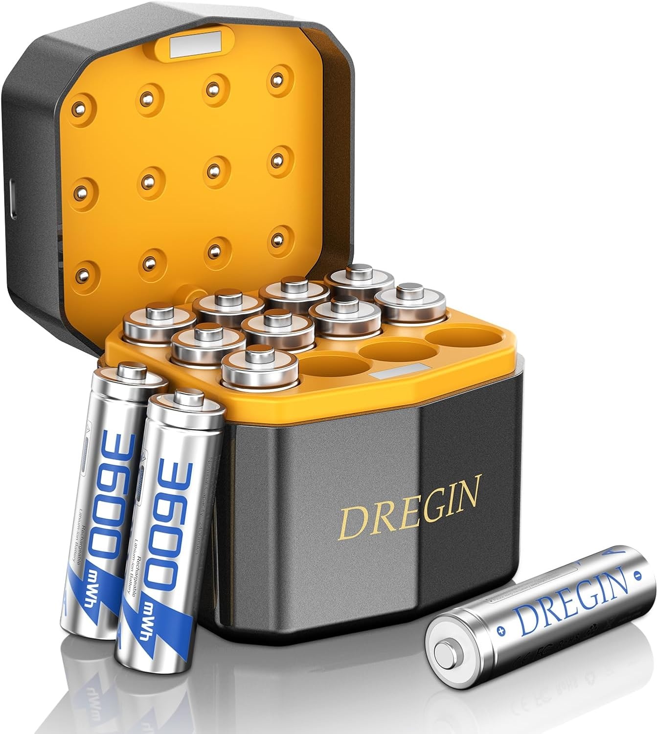 12x Oplaadbare AA Batterijen 1.5V met Slimme Oplader - 3600mWh, 2000 Laadcycli (33% Korting)