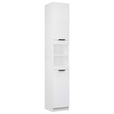 Badkamerkast Bewerkt Hout Wit 32x34x188,5 cm - 34% Korting