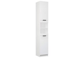 Badkamerkast Bewerkt Hout Wit - 32x34x188,5 cm - 41% Korting