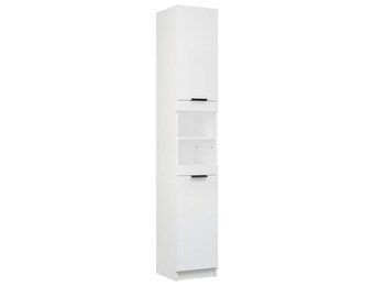 Badkamerkast Bewerkt Hout Wit 32x34x188,5 cm - 34% Korting