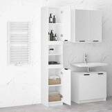 Badkamerkast Bewerkt Hout Wit 32x34x188,5 cm - 34% Korting
