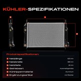 Radiateur Waterkoeler geschikt voor Ford Mondeo II BAP 1996-2000 1.6-2.5L & Cougar EC 1998-2001 2.0-2.5L Automaat - 34% Korting