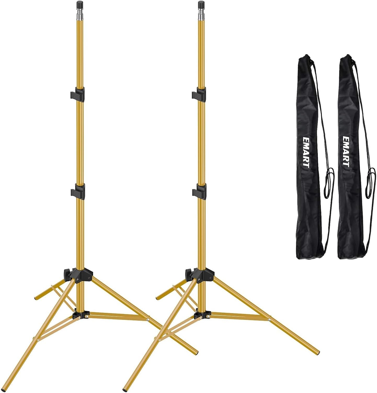 EMART Statief voor Studioverlichting 2,1 meter - 2 Stuks - Zwart