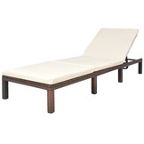 Verstelbaar Ligbed Bruin Poly Rattan - 35% Korting
