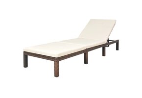 Verstelbaar Ligbed Bruin Poly Rattan - 35% Korting