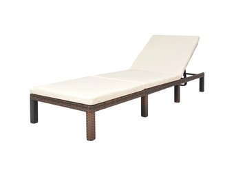 Verstelbaar Ligbed Bruin Poly Rattan - 35% Korting