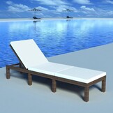 Verstelbaar Ligbed Bruin Poly Rattan - 35% Korting