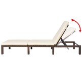 Verstelbaar Ligbed Bruin Poly Rattan - 35% Korting