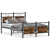 Bedframe Hout Gerookt Eikenkleurig 120x200 cm - 34% Korting!