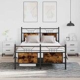 Bedframe Hout Gerookt Eikenkleurig 120x200 cm - 34% Korting!