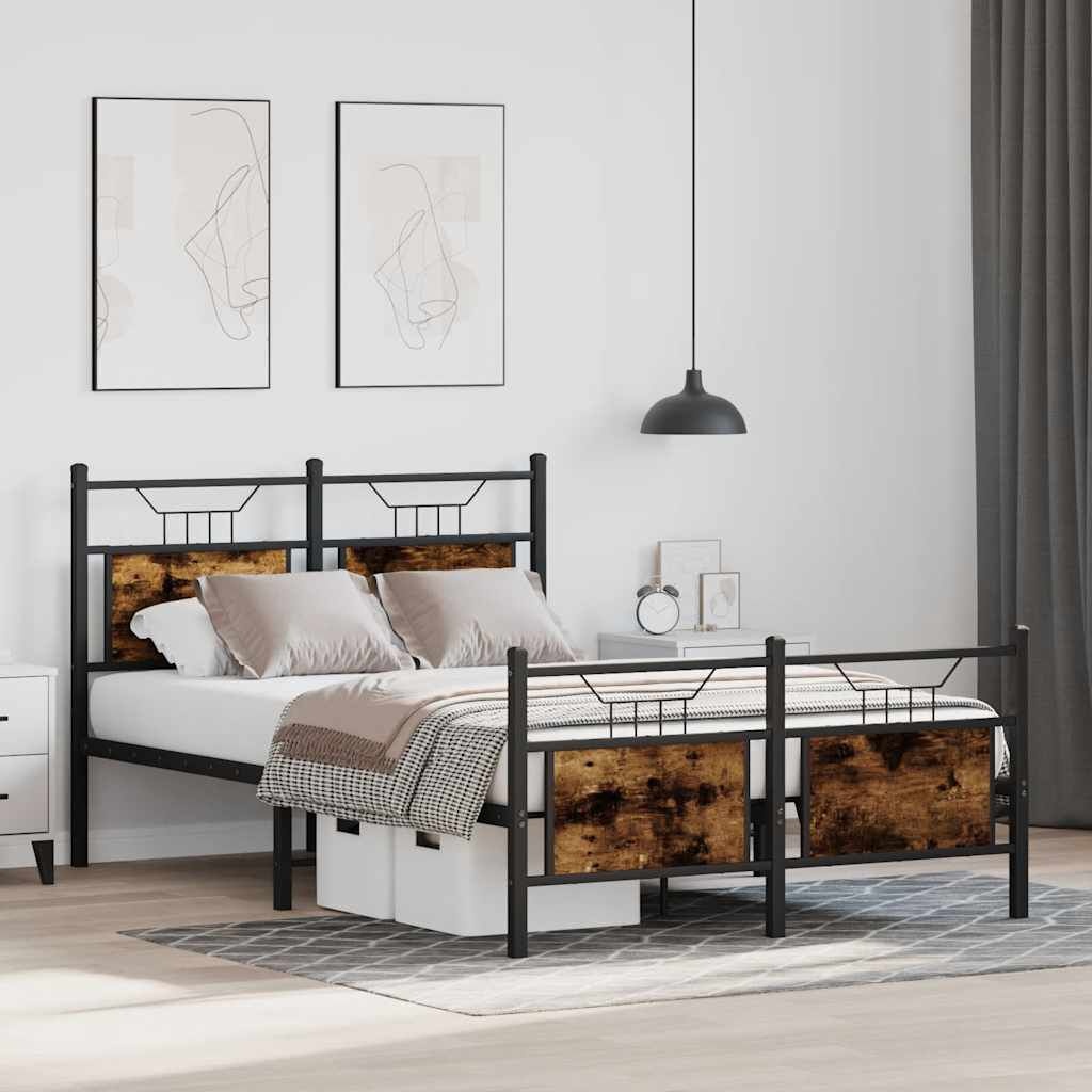 Bedframe Hout Gerookt Eikenkleurig 120x200 cm - 34% Korting!