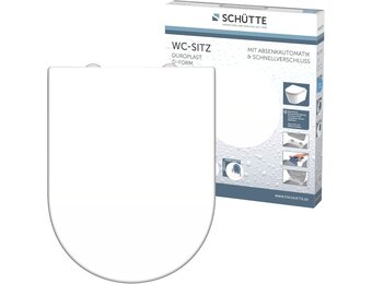 SCHÜTTE Wc-bril D-vorm Duroplast - Softclose en Snelsluiting - Wit - 45,5 x 34,5 cm