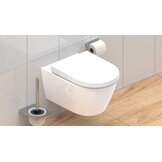 SCHÜTTE Wc-bril D-vorm Duroplast - Softclose en Snelsluiting - Wit - 45,5 x 34,5 cm