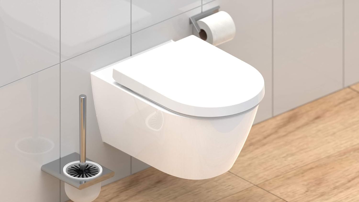 SCHÜTTE Wc-bril D-vorm Duroplast - Softclose en Snelsluiting - Wit - 45,5 x 34,5 cm