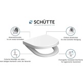 SCHÜTTE Wc-bril D-vorm Duroplast - Softclose en Snelsluiting - Wit - 45,5 x 34,5 cm