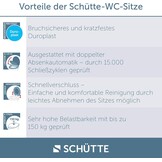 SCHÜTTE Wc-bril D-vorm Duroplast - Softclose en Snelsluiting - Wit - 45,5 x 34,5 cm