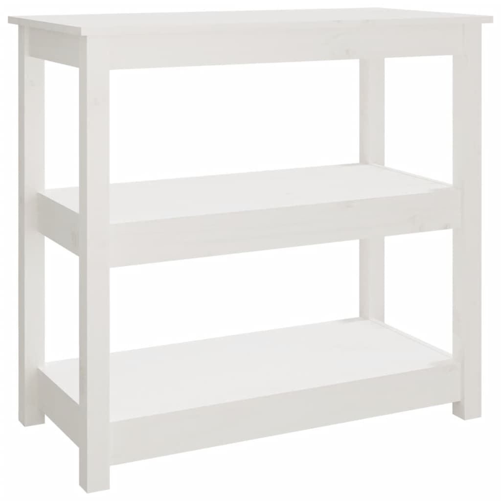 Wandtafel Grenenhout Wit - 80x40x74 cm - 34% Korting