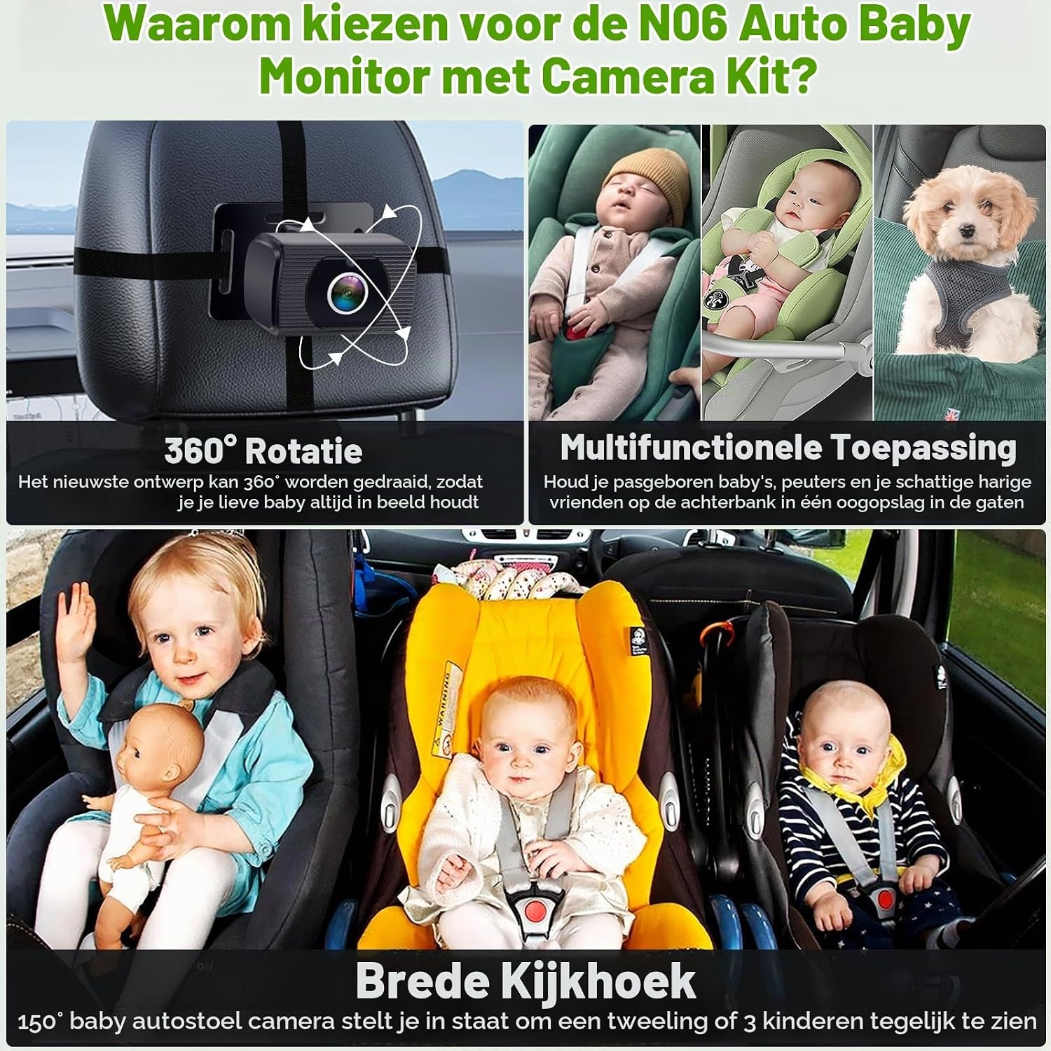 Baby Auto Camera met HD 1080p Display - 32% Korting