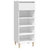 Schoenenkast bewerkt hout wit - 40x36x105 cm - 53% Korting