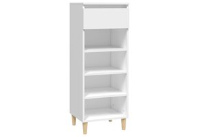 Schoenenkast bewerkt hout wit - 40x36x105 cm - 53% Korting