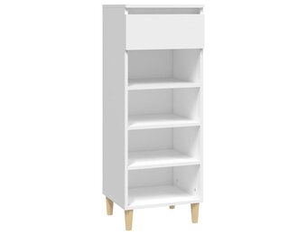 Schoenenkast bewerkt hout wit - 40x36x105 cm - 53% Korting