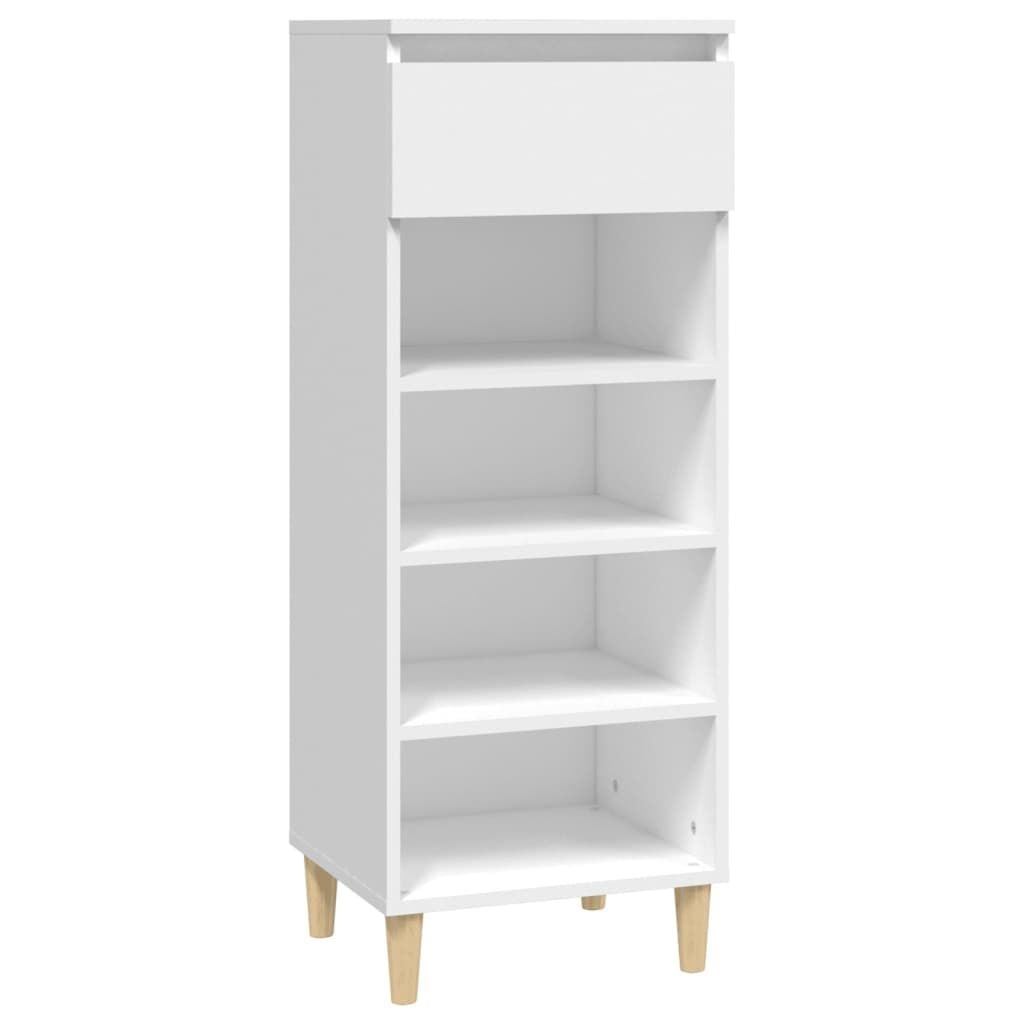 Schoenenkast bewerkt hout wit - 40x36x105 cm - 53% Korting